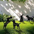 4 Pack Dog Metal Garden Decorative Stakes for Outdoor Decor