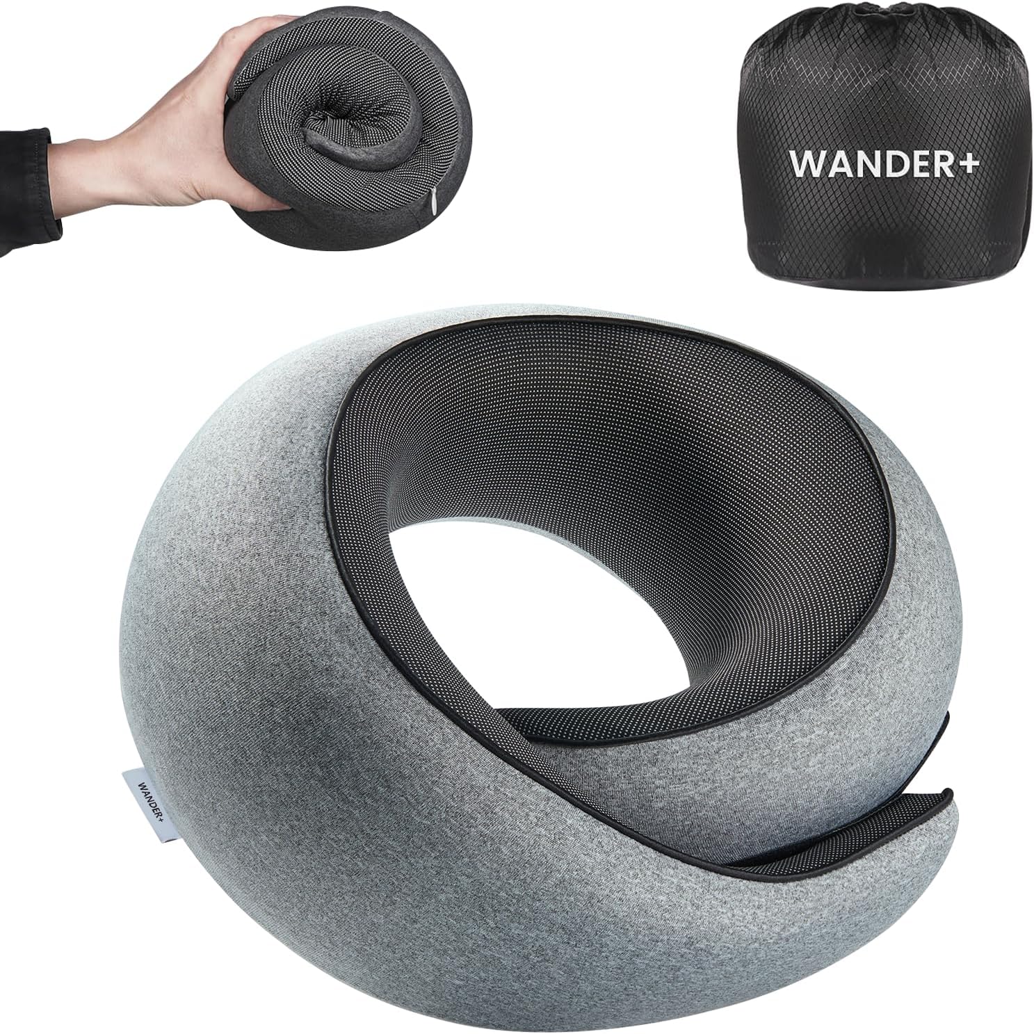 WANDER PLUS Travel Neck Pillow for Comfortable Airplane Sleep