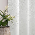 Off White Damask Moroccan Pattern 3D Jacquard Embossed Curtains 63in