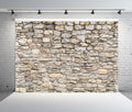 Fabric Grey Brick Stone Wall Photography Backdrop 10x8 ft - Realistic