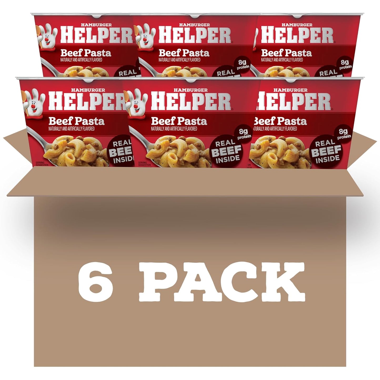 Convenient Helper Beef Pasta Cup, 6-Pack - Ready in Minutes!