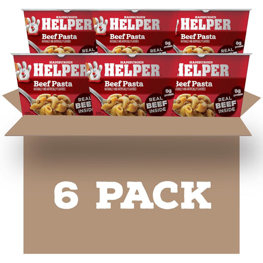 Convenient Helper Beef Pasta Cup, 6-Pack - Ready in Minutes!