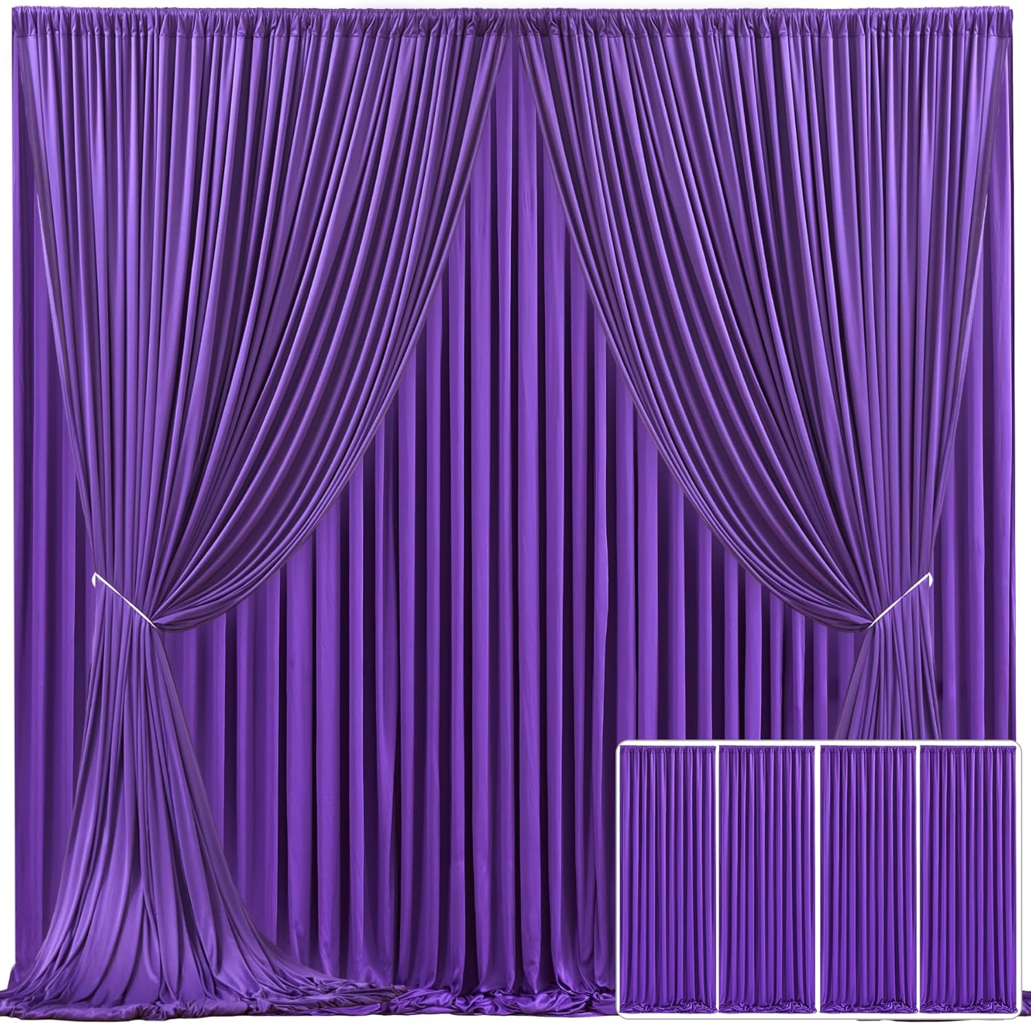 4 Panels Purple Backdrop Curtain for Parties and Weddings