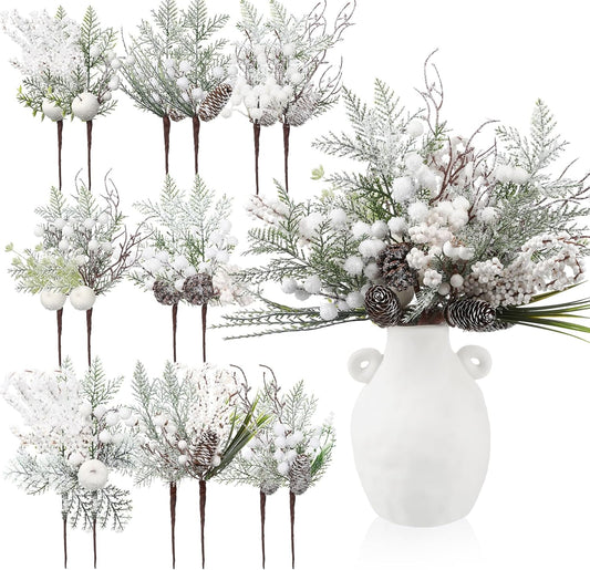 16 Pcs Christmas Pine Cones Picks for Festive Decor Ideas