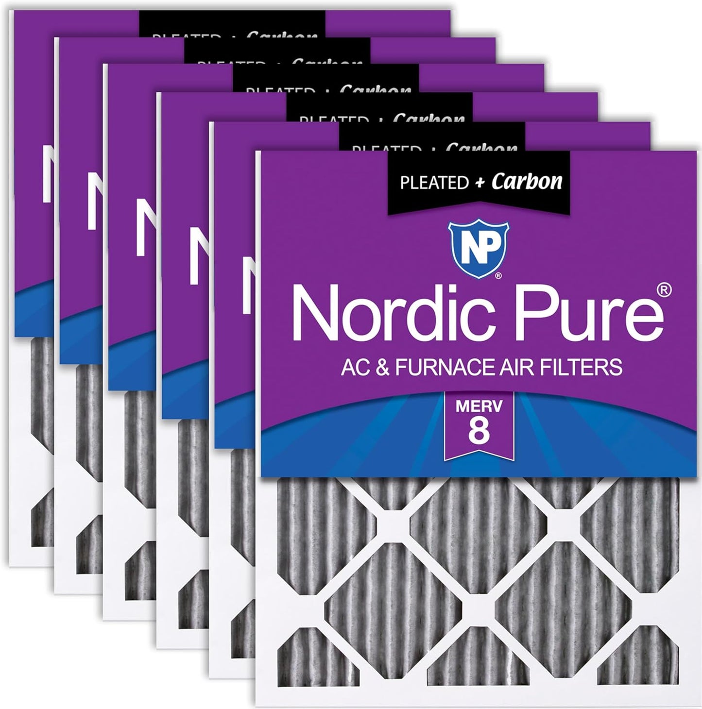 Nordic Pure 16x20x1 Furnace Air Filters with Carbon for Odor Control