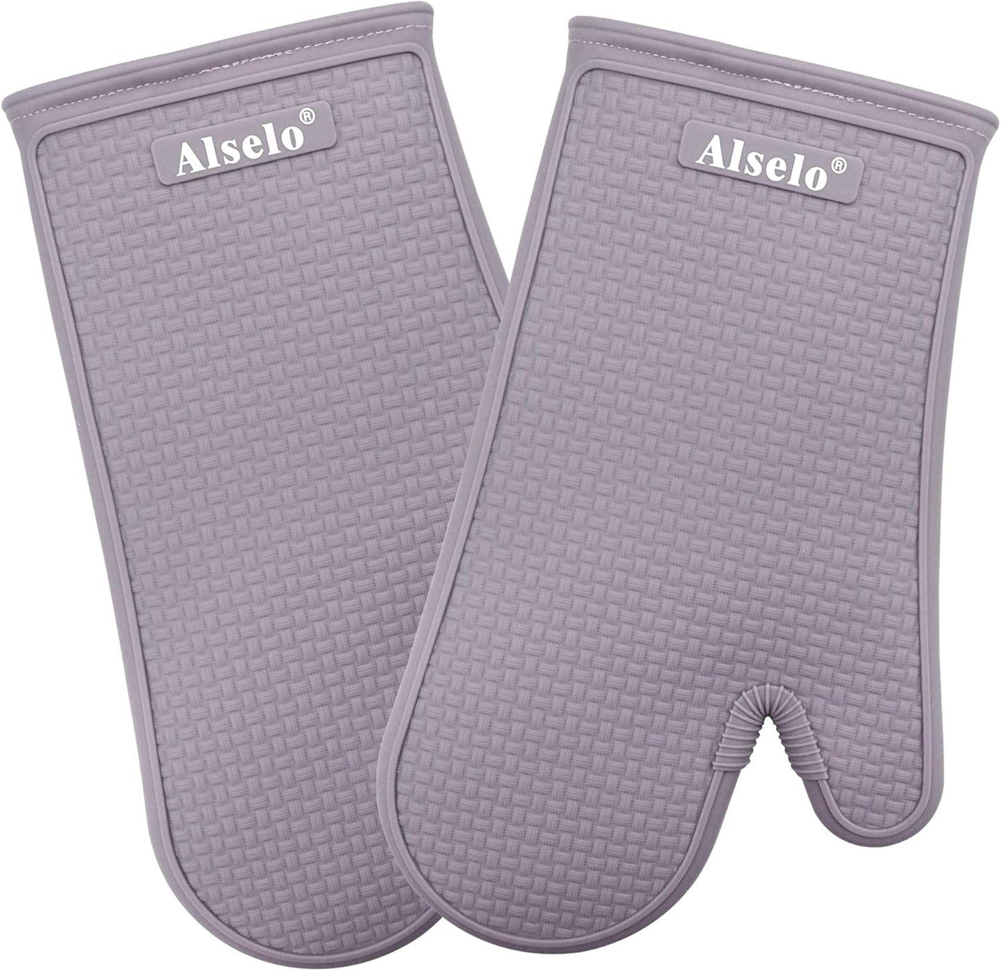 Heat Resistant Purple Silicone Oven Gloves Set