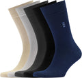 VRD Mens Dress Socks Bamboo Rayon 5-Pack Crew Socks - Comfortable