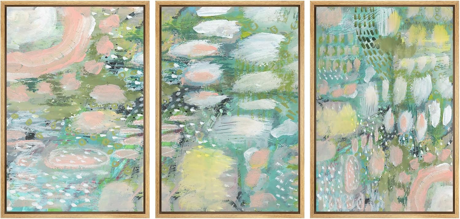 Vibrant Textured Abstract Multi-Colored Wall Art Print Set