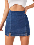 Floerns Women's Casual High Waist Denim Skort Shorts - Flattering Fit