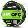 1/0 Gauge Wire (25ft) AWG Battery Cable for Car Audio - OFC