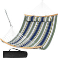 Double Quilted Hammock with Curved Spreader Bar - Comfortable 450 lb