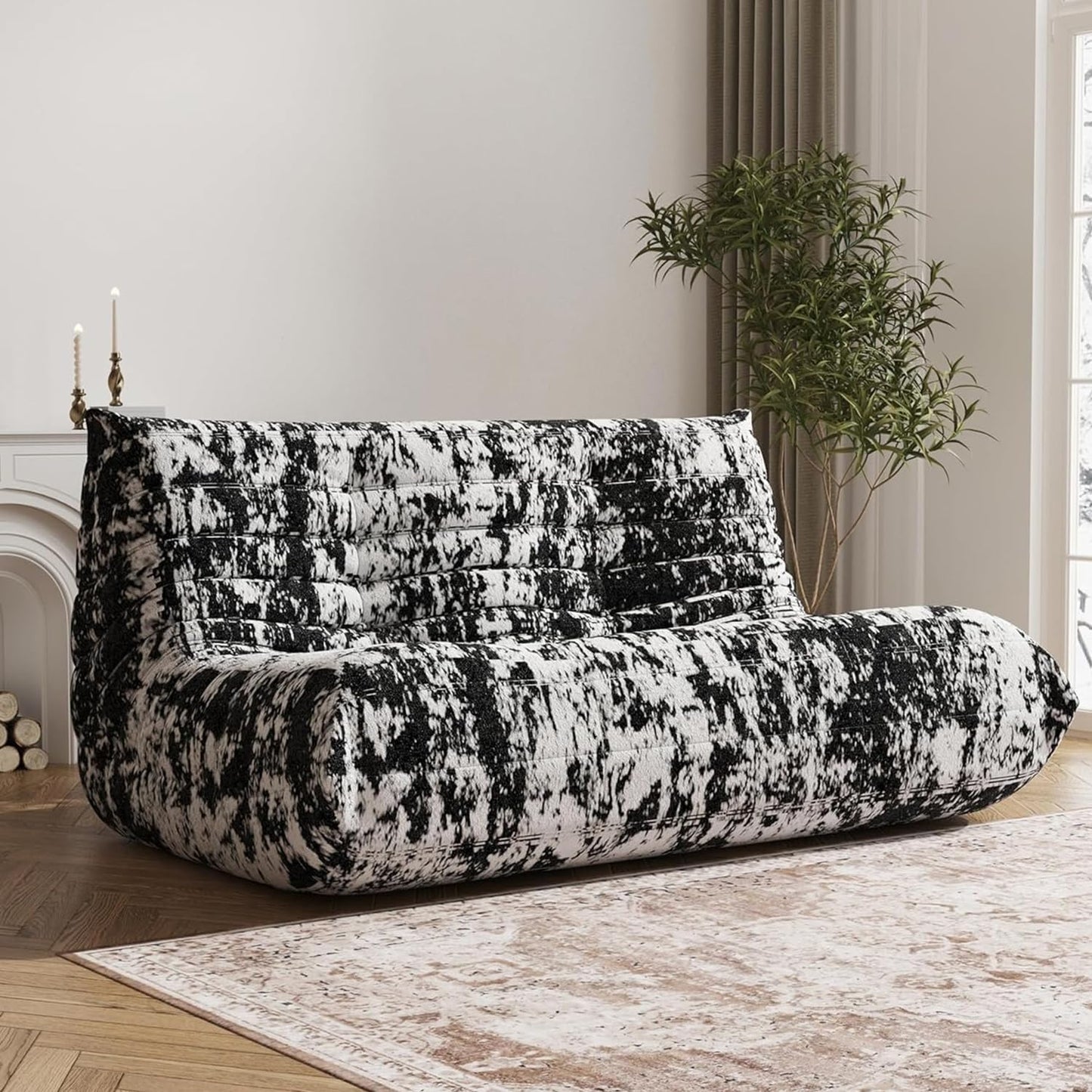 Bean Bag Chair Loveseat for Adults with High Density Foam