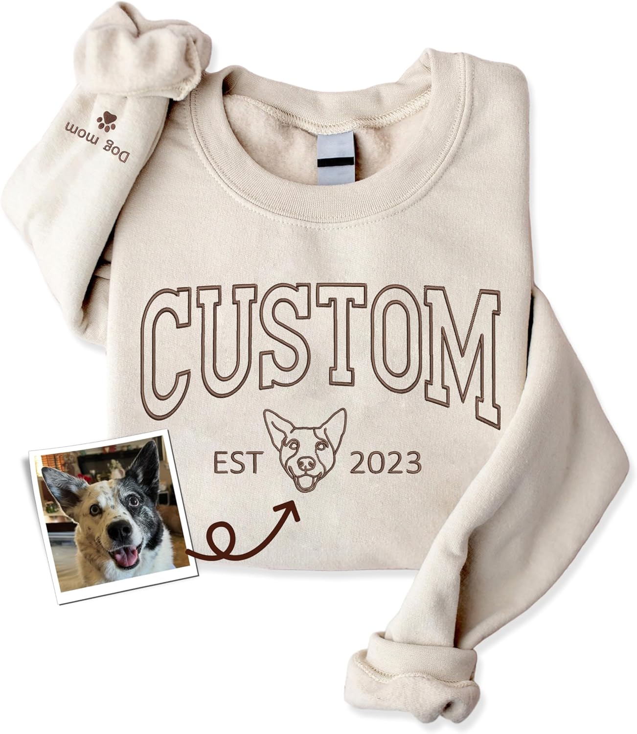 Personalized Dog Mom Sweatshirt by NAZENTI