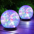 2-Pack Garden Solar Lights Outdoor Colored Cracked Glass Ball