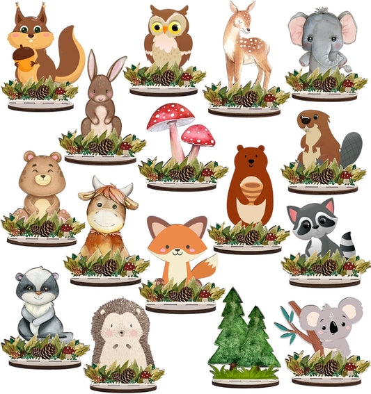Woodland Animal Baby Shower Centerpieces - Set of 16