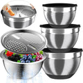 Mixing Bowls with Airtight Lids Stainless Steel Set - Nesting 3-Piece