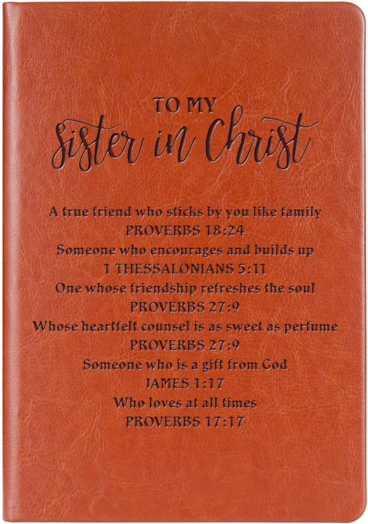 Sister in Christ Leather Notebook - Faithful Gift