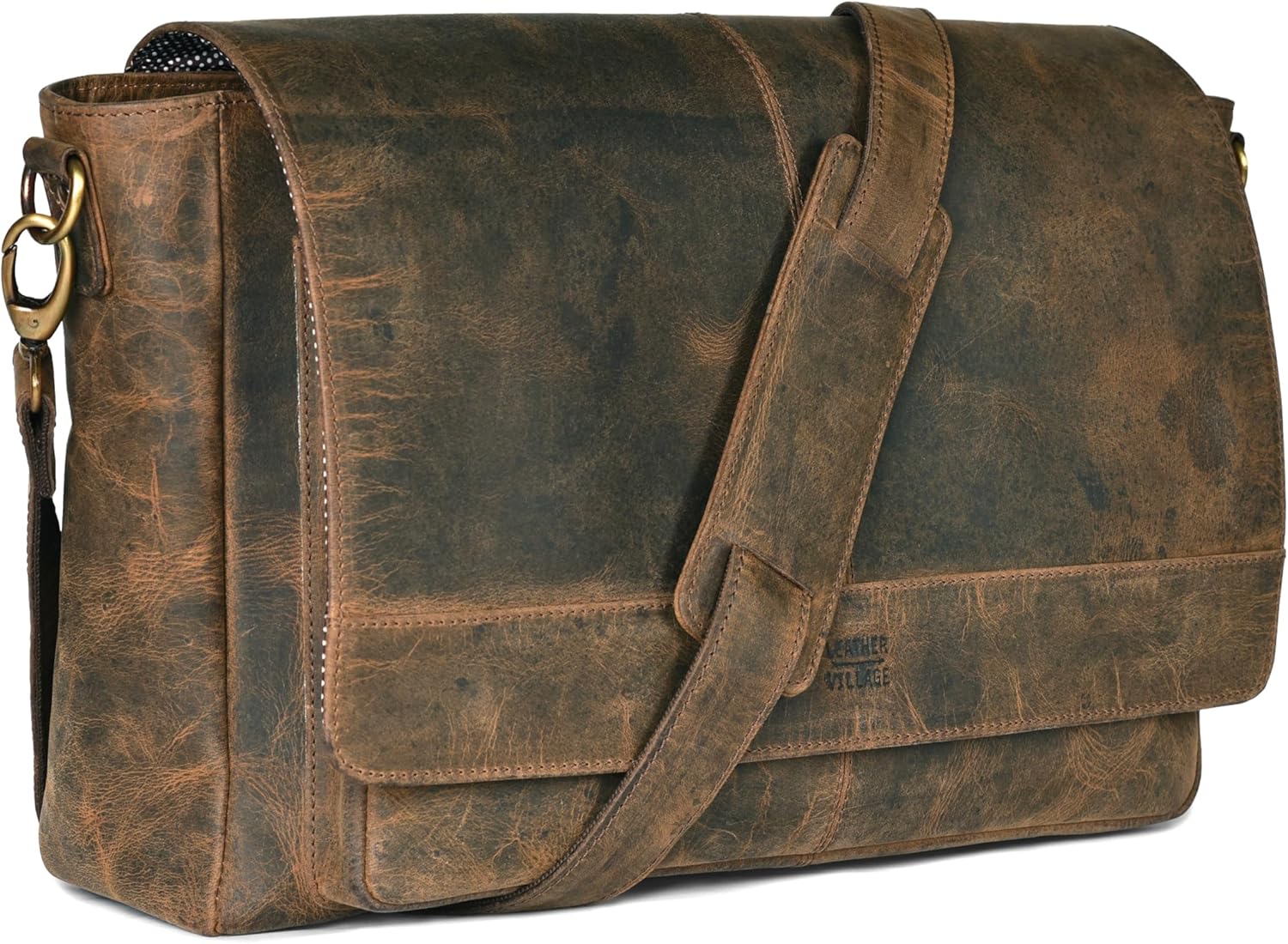 Vintage Leather Messenger Bag for Men & Women - Handmade Satchel