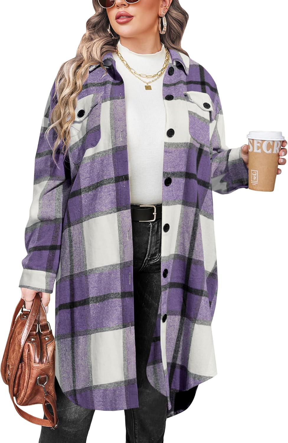 Plus Size Flannel Plaid Shirts for Stylish Women in Various Sizes