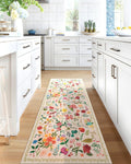 Boho Floral Runner Rug 2x6 - Washable Non-Slip Ultra Soft Runner