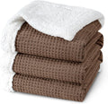 Waffle Sherpa Blanket King Size Cocoa Brown - Luxury 104x90 in