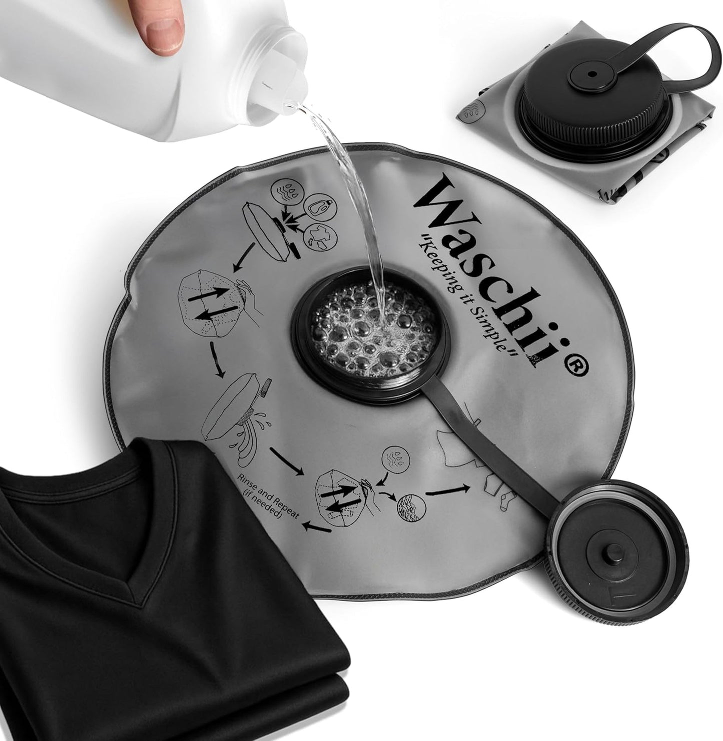 Waschii Pocket-Sized Travel Clothes Washer for Easy Cleaning