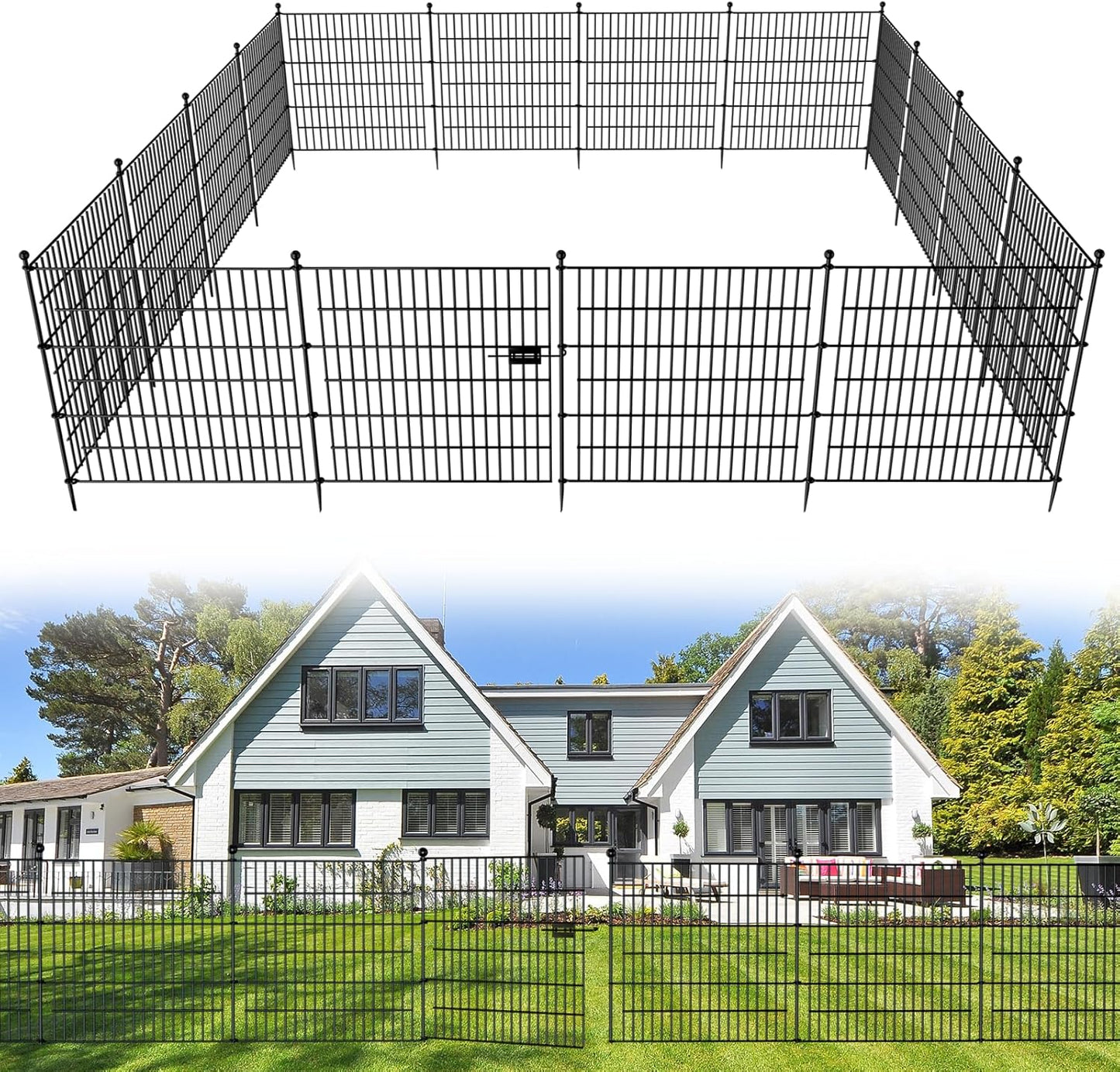 Rustproof Animal Barrier Fence with Gate - Keep Pets Safe!