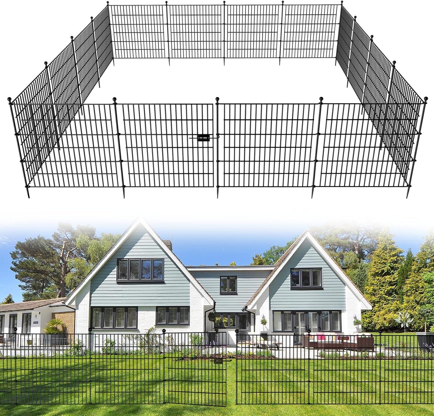 Rustproof Animal Barrier Fence with Gate - Keep Pets Safe!