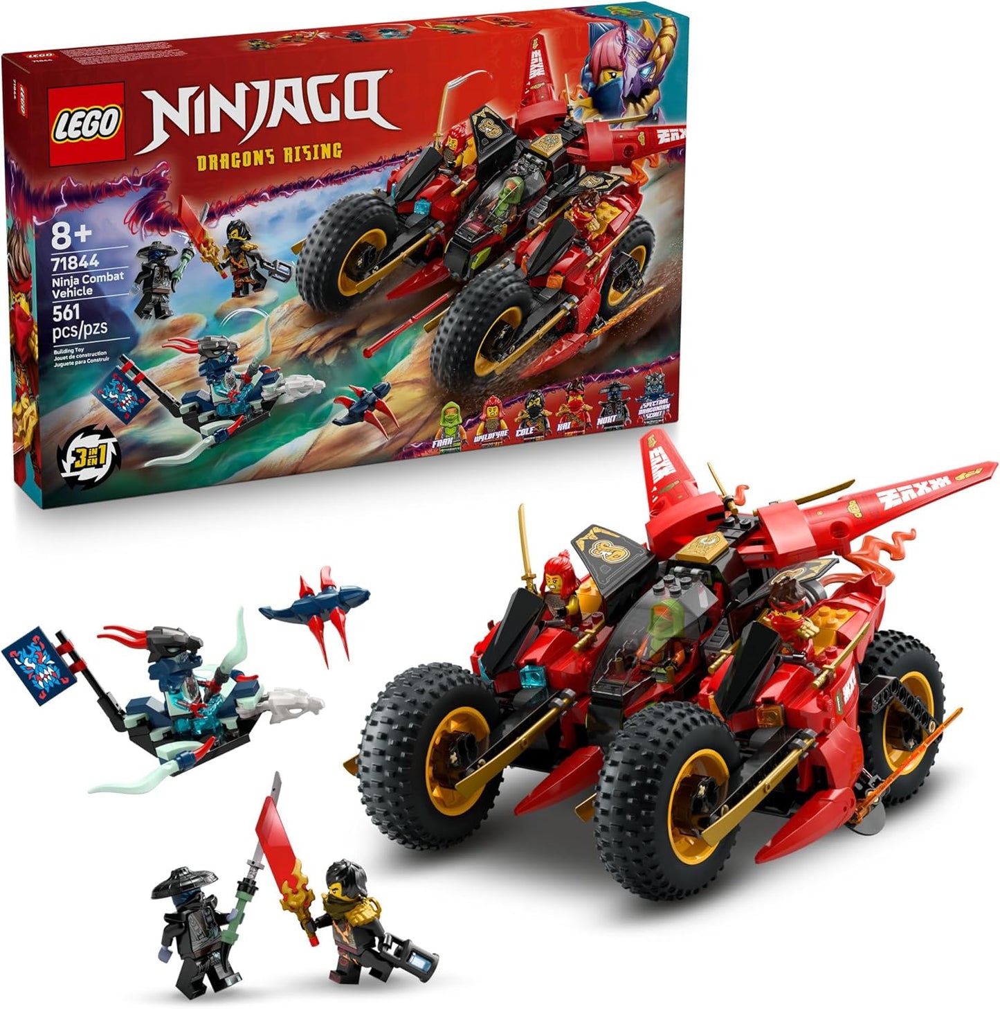 LEGO NINJAGO Ninja Combat Vehicle - 3 in 1 Building Toy