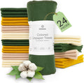 24 Pack Multicolored Reusable unPaper Towels - Eco-Friendly Kitchen