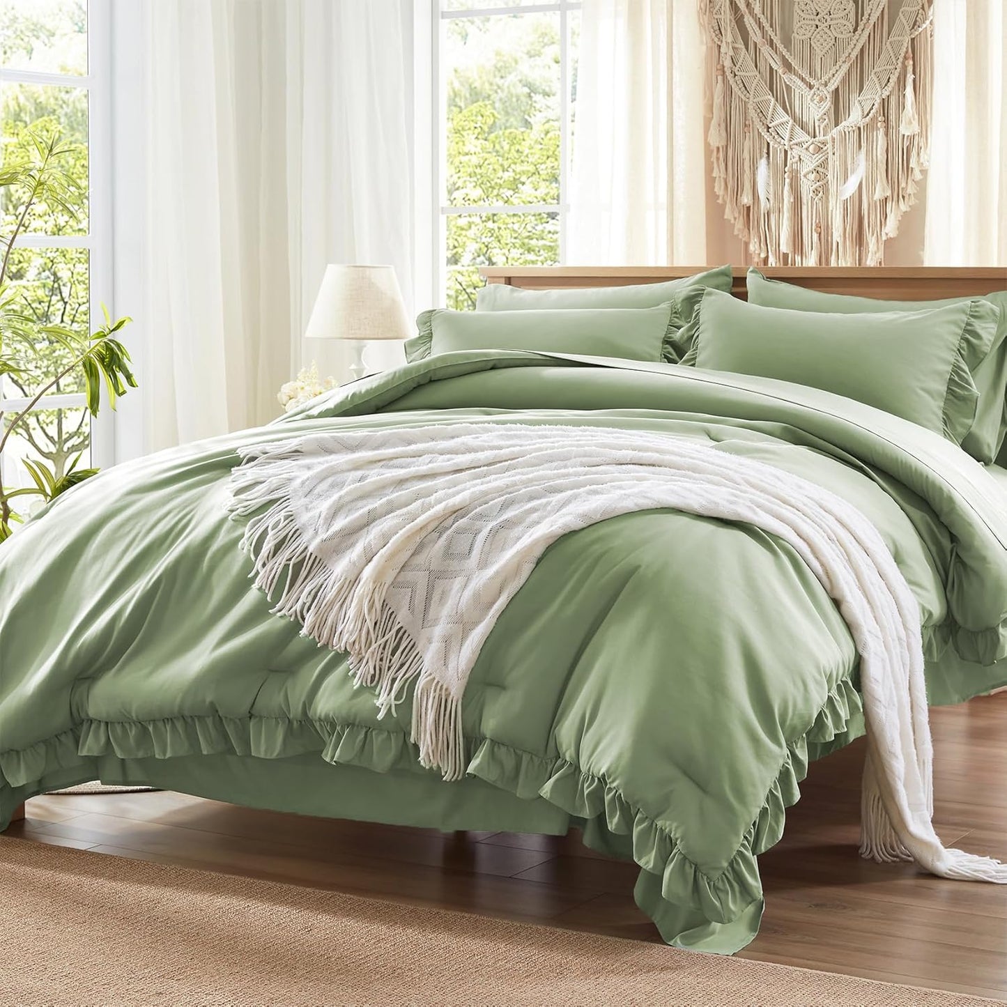 Anluoer Full Comforter Set 7 Piece for Cozy All Season Use