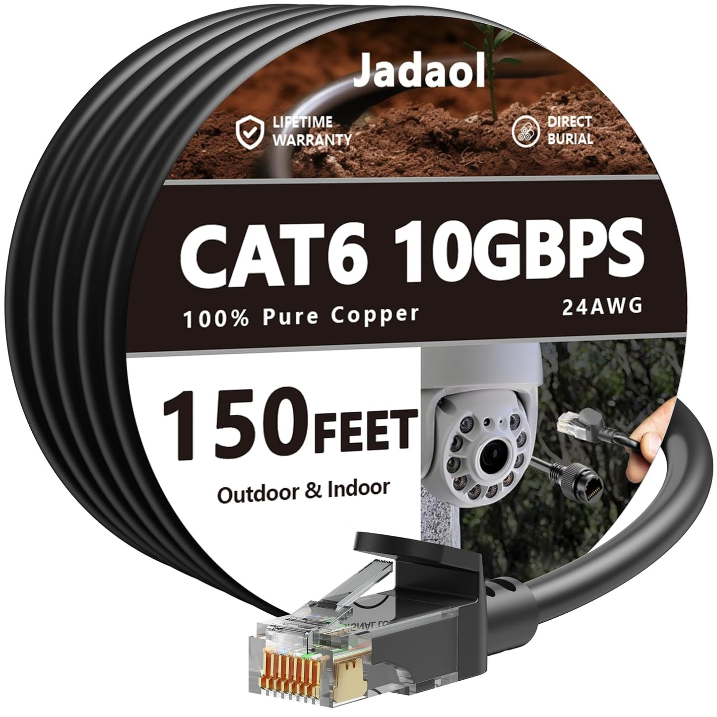 Cat 6 Outdoor Ethernet Cable 150 ft for High-Speed Networking