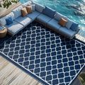 Waterproof Outdoor Rug 9x18 ft - Reversible Plastic Straw Rug
