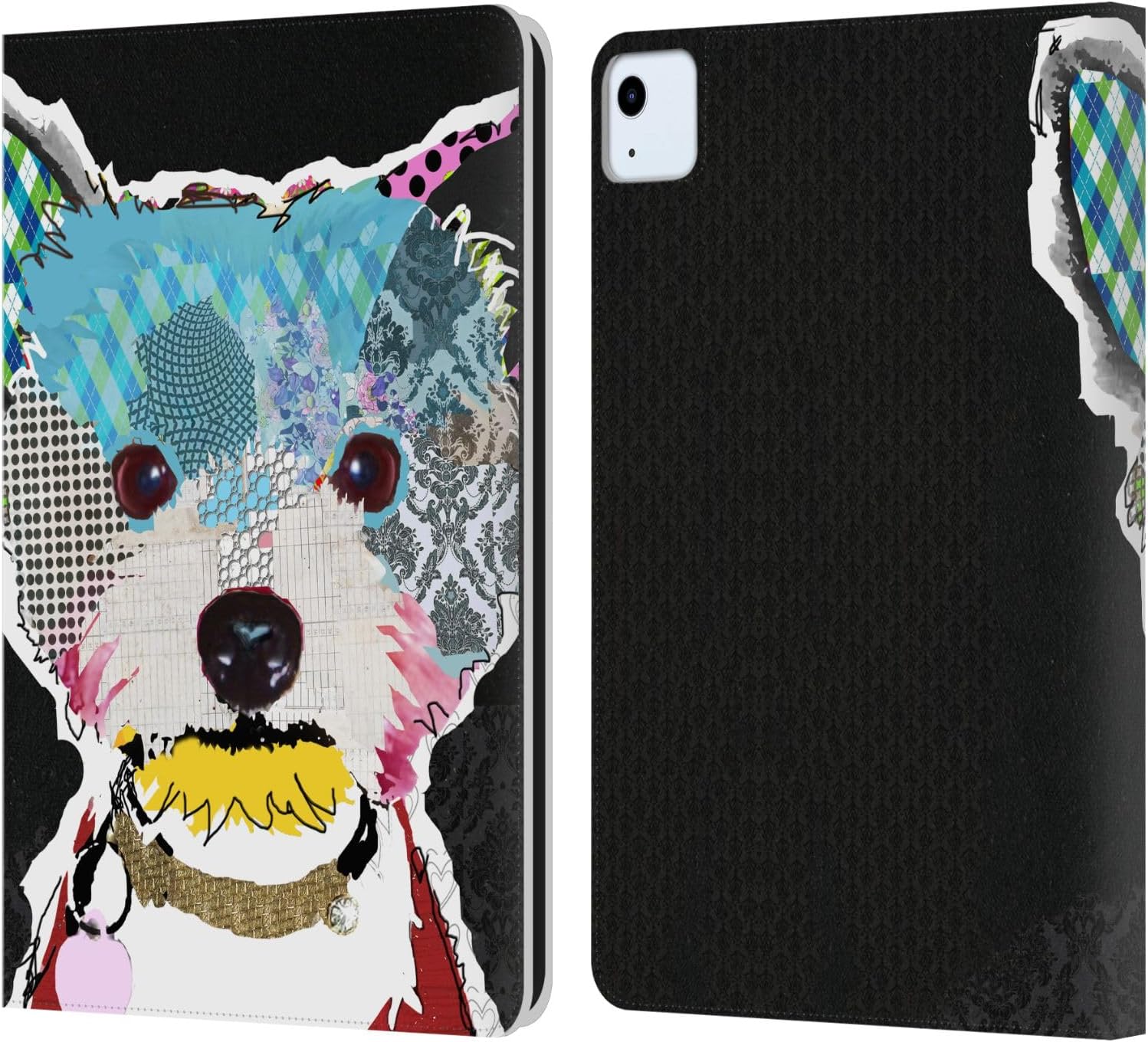 Michel Keck Westie Dogs Leather Wallet Case for iPad Air 11