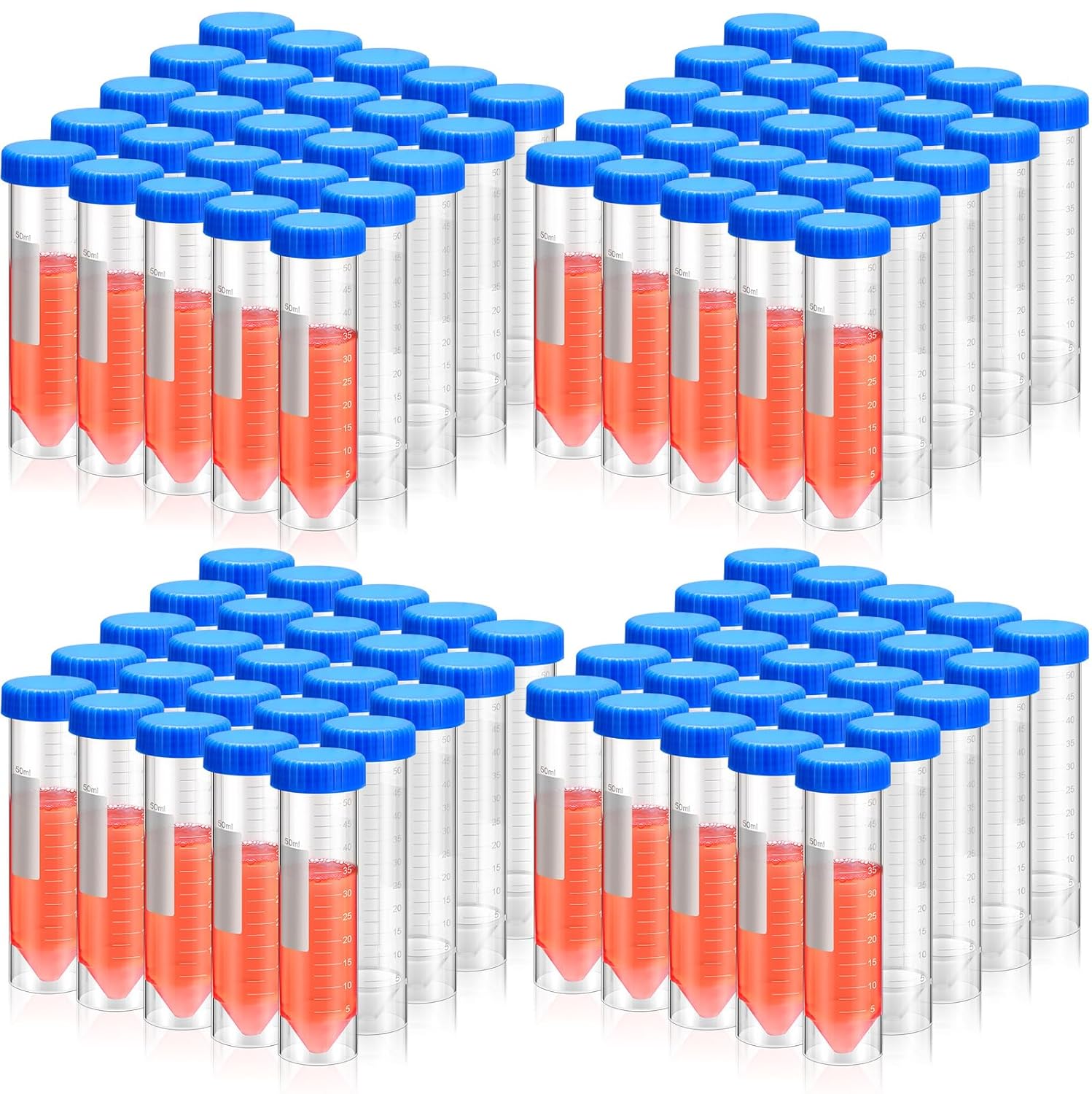 200 Counts 50ml Centrifuge Tubes for Science Experiments