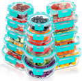 Glass Meal Prep Containers Set 30 Pieces - Airtight Stackable Glass