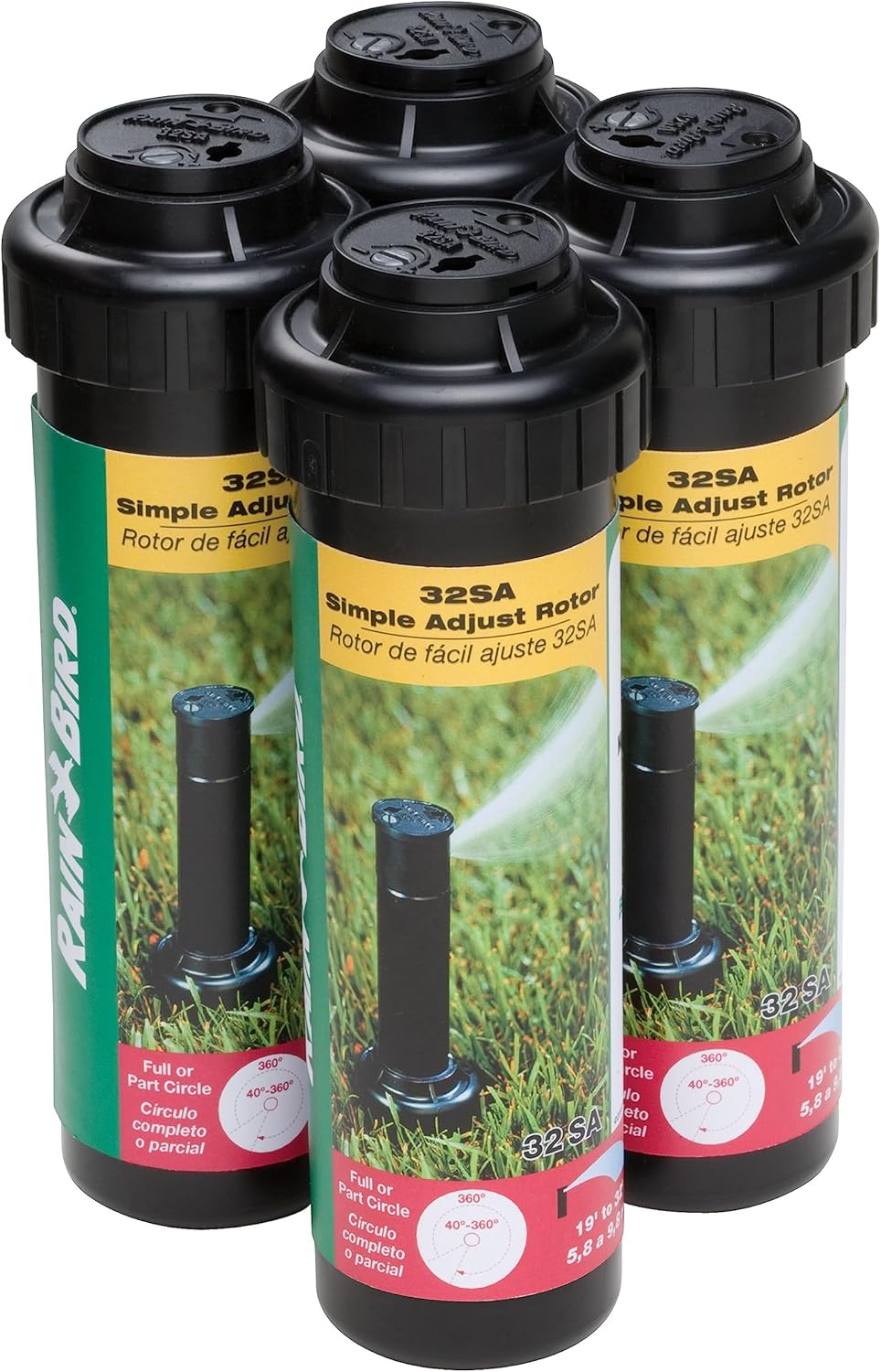 Rain Bird 32SA Gear Drive Rotor 4-Pack for Efficient Spraying