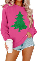 Christmas Sweatshirts for Women with Cute Tree Graphic Design