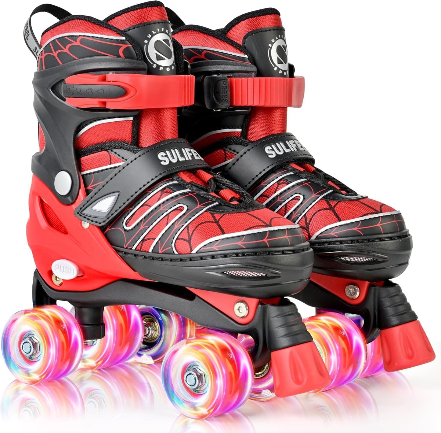 SULIFEEL Adjustable Kids Roller Skates with Light Up Wheels