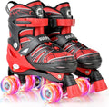 Kids Roller Skates for Boys Ages 3-12 - 4-Size Adjustable Light Wheels