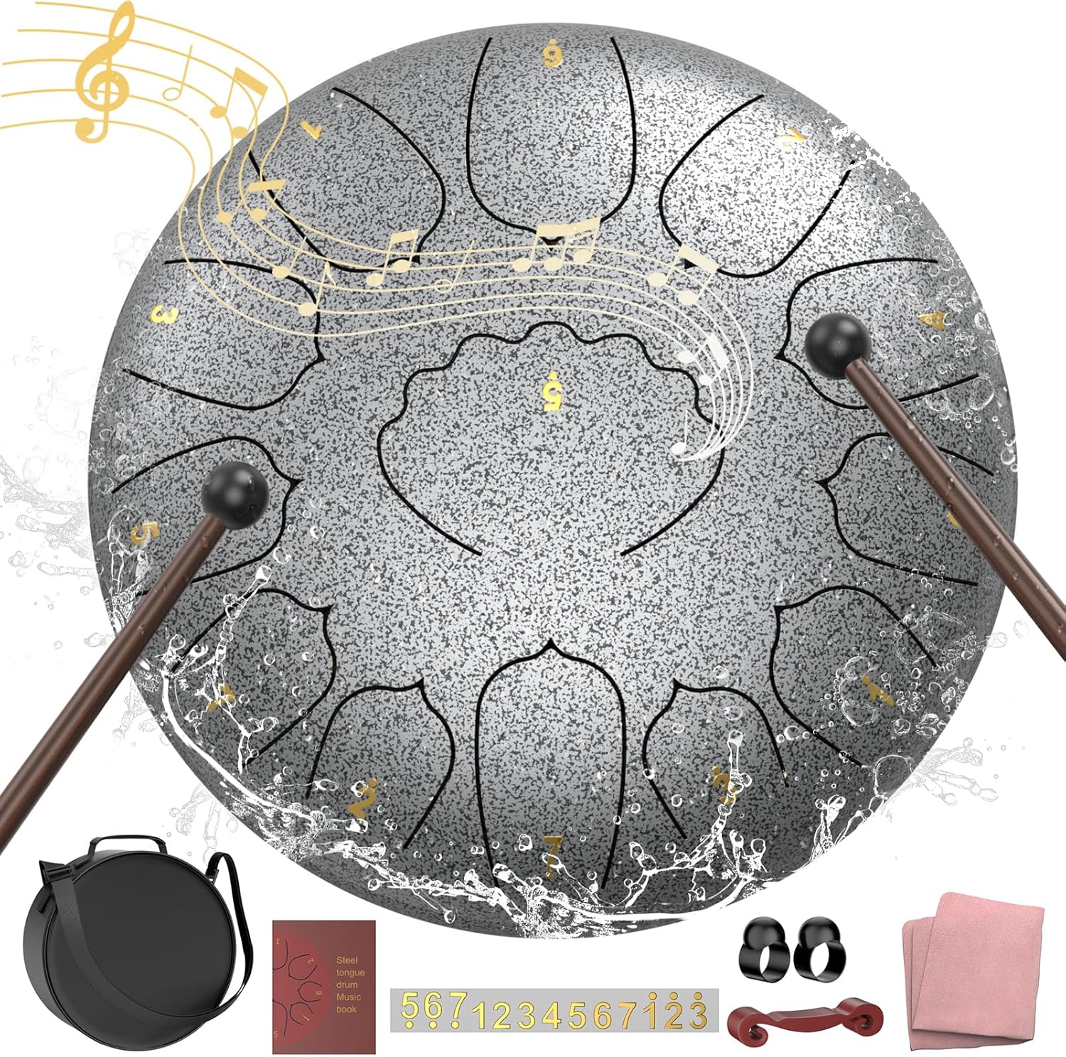 Outdoor Rain Drum 12 Inch Steel Tongue Drum for Relaxation