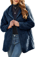 Womens Fleece Jacket Hooded Winter Warm Full Zip Sherpa Coat - Cozy XL