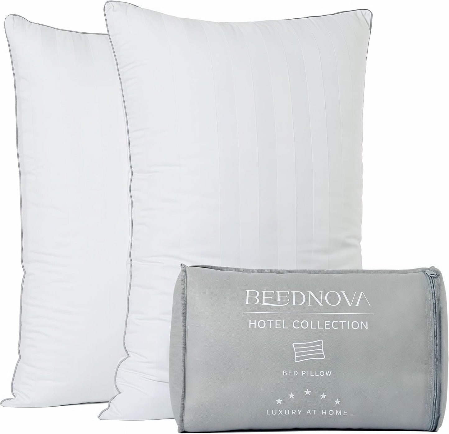 Hotel Collection Fluffy Bed Pillows King Size Set of 2 for Comfort