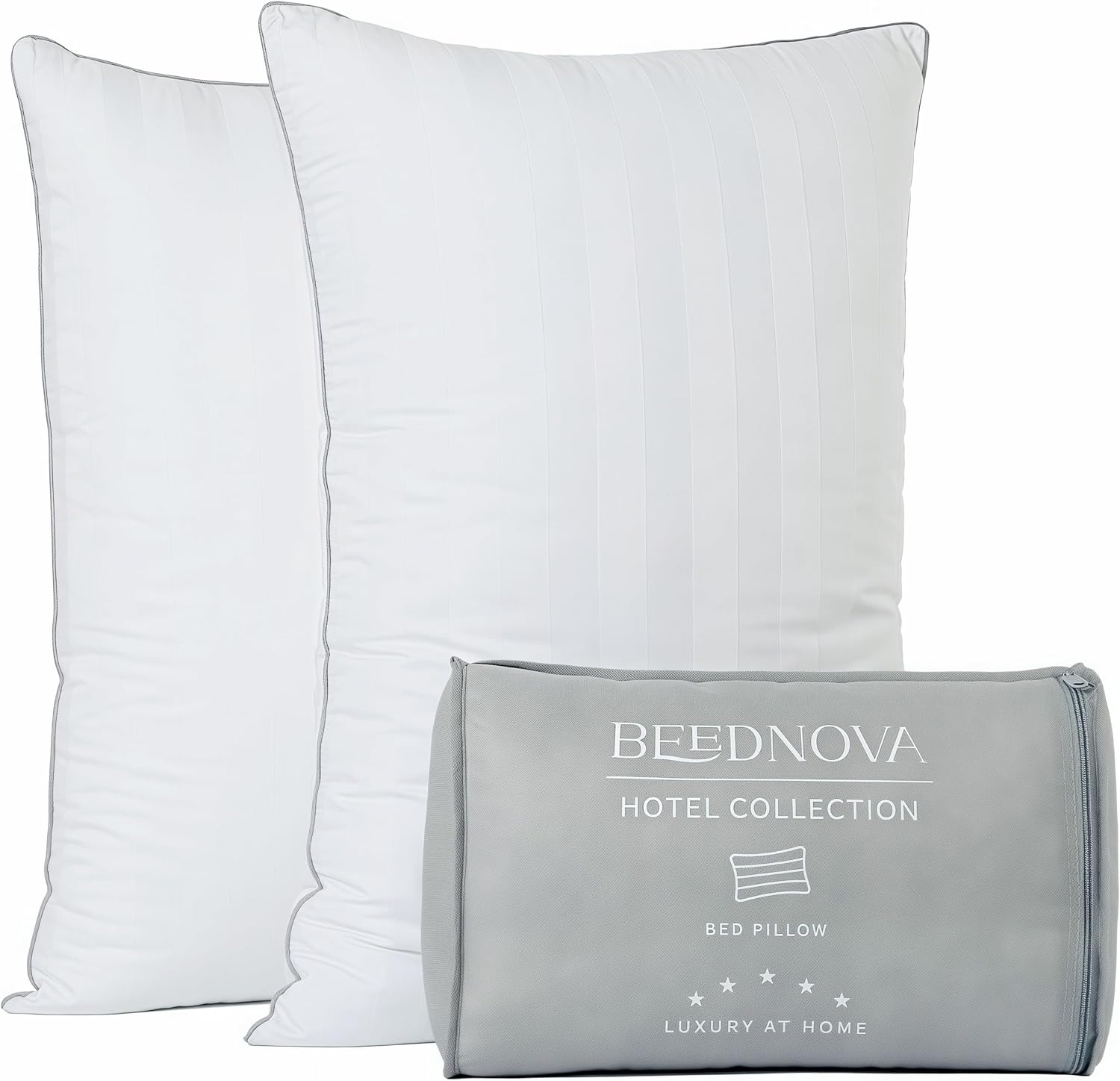 Hotel Collection Fluffy Bed Pillows King Size Set of 2 for Comfort