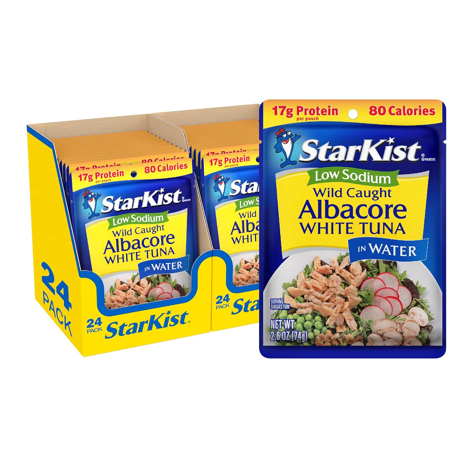 StarKist Low Sodium Albacore Tuna Pouches - Healthy Snack Option