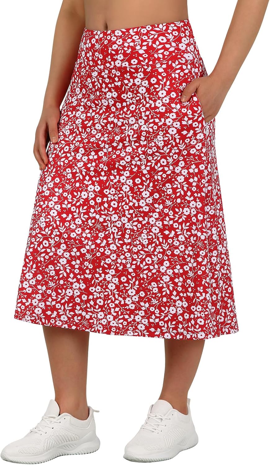 ANIVIVO Women's Midi Length Skorts with Pockets for Comfort