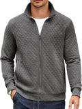 Mens Zip Up Quilted Mock Neck Jacket - Lightweight Comfort