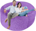 Delmach Lavender Faux Fur Bean Bag Cover - Plush Storage Solution