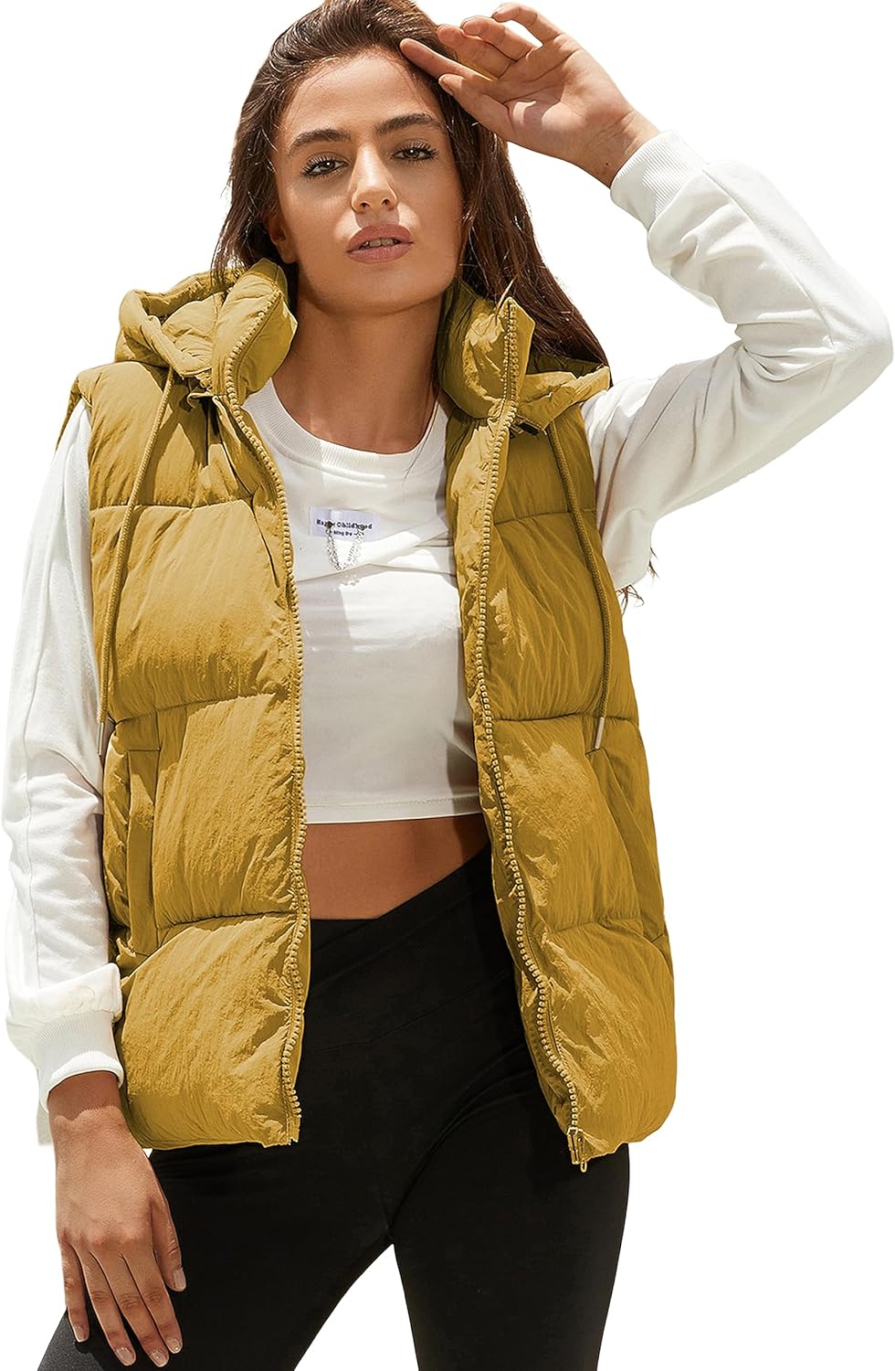 Tanming Black Puffer Vest for Women - Stylish Winter Outerwear