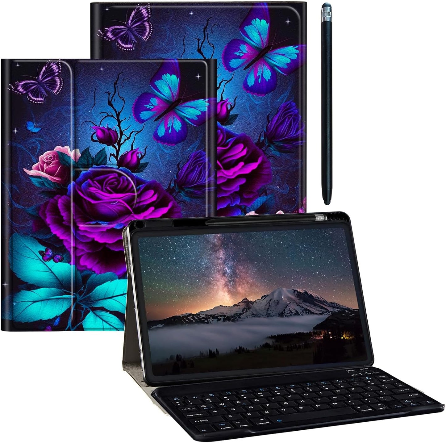 Galaxy Tab A9 Plus Case with Detachable Keyboard & 360 Stand